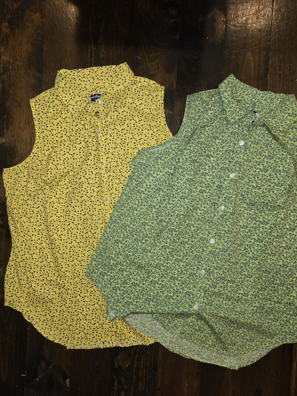 Vintage Y2K Venezia Jeans Floral Sleeveless Shirt Lot 2 Size 18/20 100% Cotton
